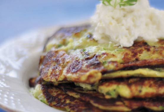 Galettes de courgettes et fromage de brebis Ossau-Iraty