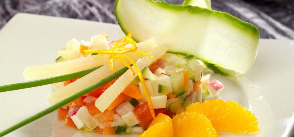 Tartare de jeunes légumes à l’AOP Ossau-Iraty