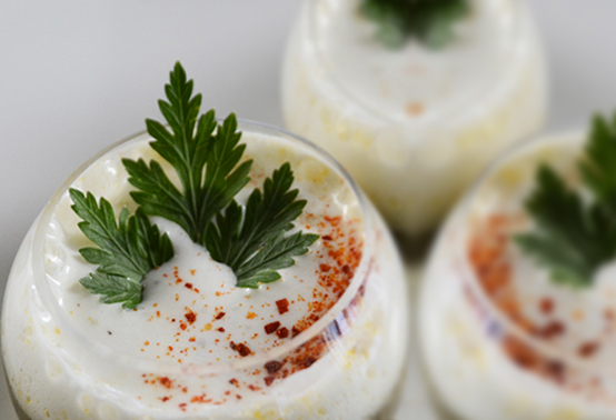 Verrine de lentilles et fromage de brebis Ossau-Iraty