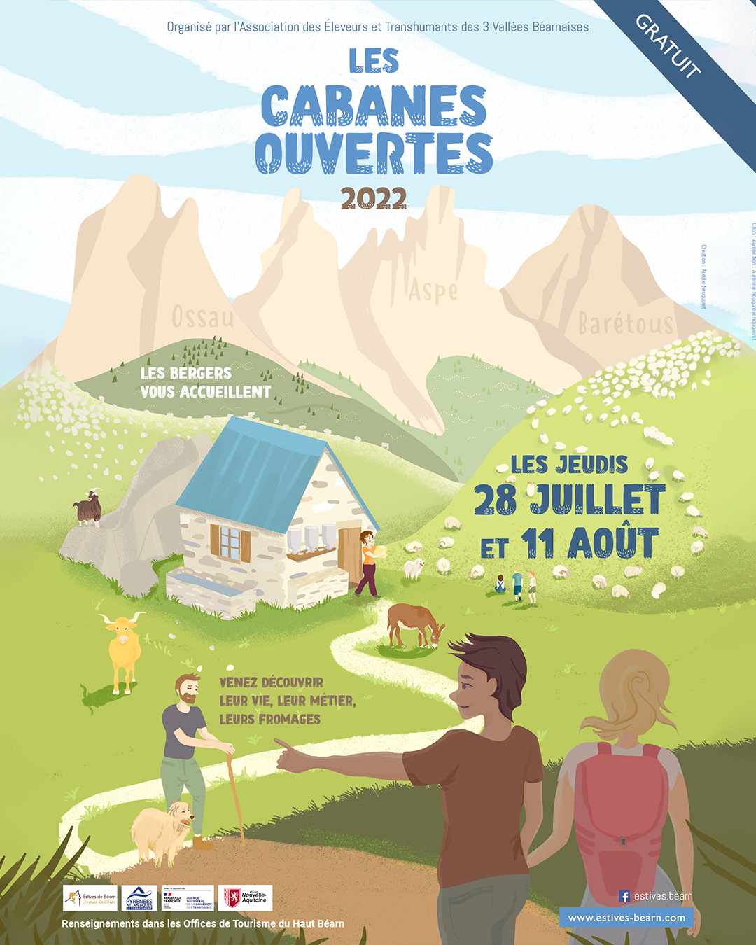 Affiche des cabanes ouvertes 2022